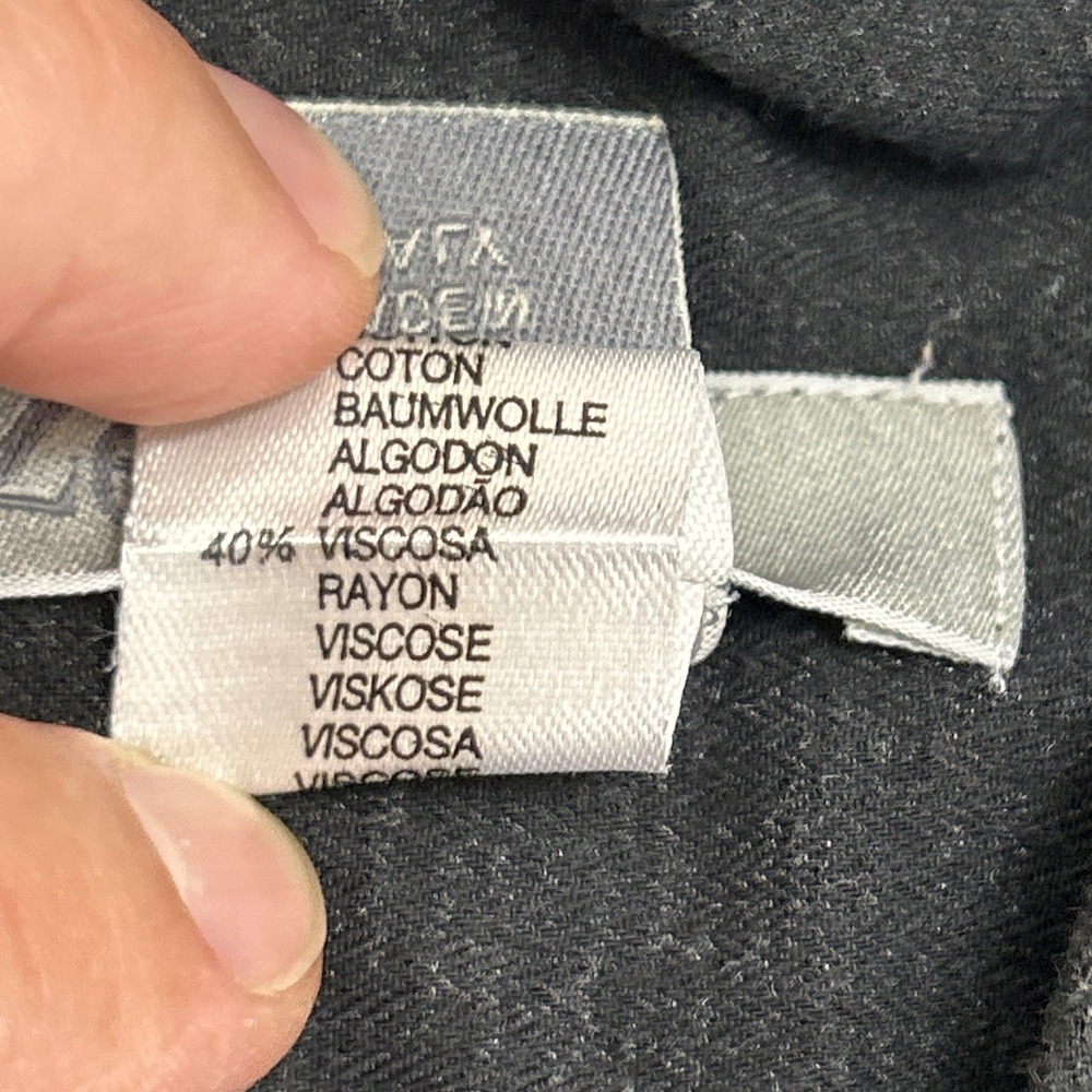 Ermenegildo Zegna Sport Shirt Men S Black Cotton Blend Made In Italy Long Sleeve - Picture 9 of 10